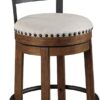 Signature Design by Ashley Valebeck Rustic Farmhouse 24.5” Counter Height Swivel Bar Stool, Brown