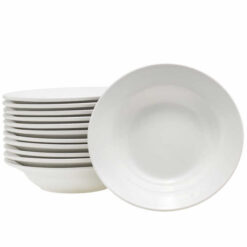 Towle Hospitality Set of 12 Porcelain Wide Rim Soup Bowls