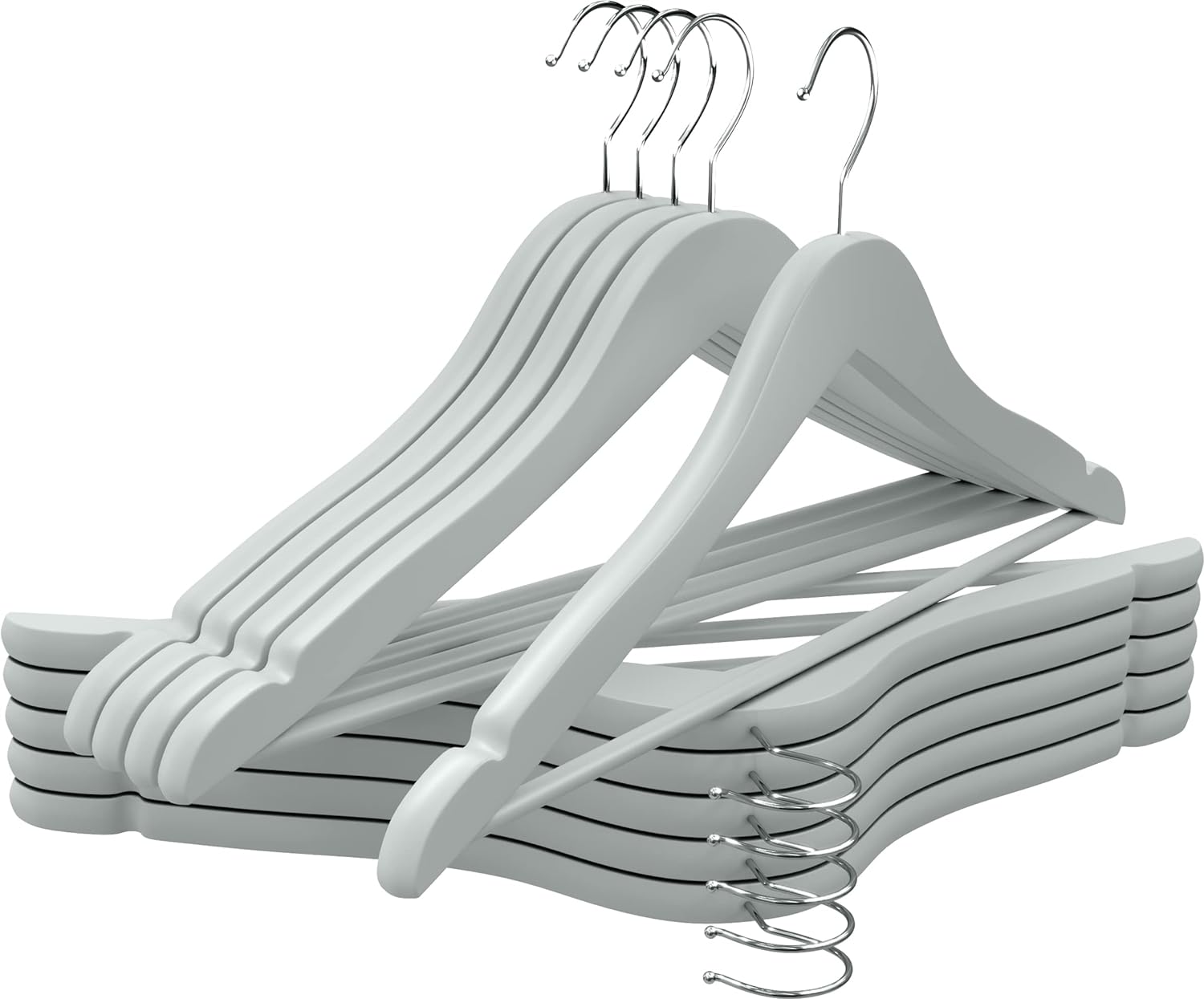 Utopia Home Premium Wooden Hangers 80 Pack - Durable & Slim Coat Hanger -  Suit Hangers with 360-Degree Rotatable Hook - Wood Hangers with Shoulder  Grooves (Grey Color)