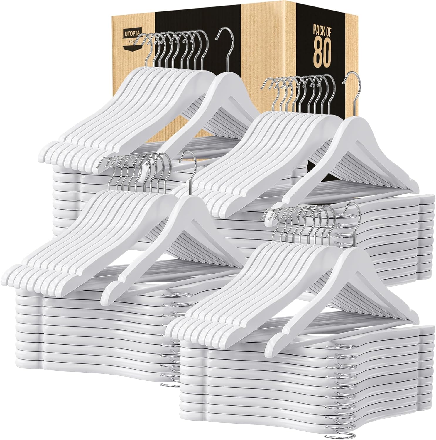 Mainstays Plastic Clothing Hangers with Grooves - 10 Count