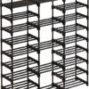 WOWLIVE 9 Tiers Large Shoe Rack Storage Organizer for Closet 50-55 Pairs Shoe Tower Unit Shelf Durable Metal Pipes with Plastic Connectors Stackable Shoe Cabinet Black(SSS3B9)