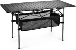 WUROMISE Sanny Outdoor Folding Portable Picnic Camping Table, Aluminum Roll-up Table with Easy Carrying Bag for Indoor,Outdoor,Camping, Beach,Backyard, BBQ, Party, Patio, Picnic