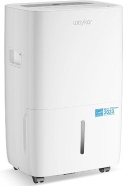 Waykar 120 Pints Energy Star Dehumidifier for Spaces up to 6,000 Sq. Ft at Home, in Basements and Large Rooms with Drain Hose and 1.14 Gallons Water Tank (JD025CE-120)