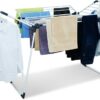 YUBELLES Clothes Drying Rack Adjustable Gullwing and Foldable Space-Saving Laundry Rack for Indoor or Outdoor Use, Grey