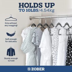 Zober Velvet Hangers 100 Pack - Heavy Duty Gray Hangers for Coats, Pants &  Dress Clothes - Non Slip Clothes Hanger Set - Space Saving Felt Hangers for  Clothing