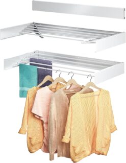 kenvc Laundry Drying Rack Collapsible: Wall Mounted Clothes Drying Rack - 31.4