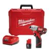 Milwaukee 2462-22 M12 12V Lithium-Ion Cordless 1/4 in. Impact Driver Kit W/(2) 1.5Ah Batteries, Charger & Case