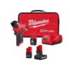 Milwaukee 3453-21-48-11-2452S M12 FUEL 12-Volt 1/4 in. Hex Impact Driver Compact Kit with M12 High Output 5.0Ah/2.5Ah Battery Packs