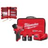 Milwaukee 3453-22-48-32-4024 M12 FUEL 12-Volt Lithium-Ion Brushless Cordless 1/4 in. Impact Driver Kit with SHOCKWAVE Screw Driver Bit Set (50-Piece)