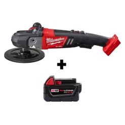 Milwaukee 2738-20-48-11-1850 M18 FUEL 18V Lithium-Ion Brushless Cordless 7 in. Variable Speed Polisher with M18 5.0 Ah Battery