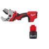 Milwaukee 2470-20-48-11-2425 M12 12V Lithium-Ion Cordless PVC Pipe Shear & M12 High Output 2.5 Ah Battery