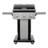 PERMASTEEL PG-40301-BK 3-Burner Propane Gas Grill in Black with Folding Side Shelves