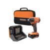 RIDGID R86002K 18V Cordless 1/4 in. Impact Driver Kit with 2.0 Ah Battery and Charger