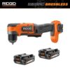 RIDGID R87701B-AC8400802P 18V SubCompact Brushless Cordless 3/8 in. Right Angle Drill with (2) 2.0 Ah Compact Lithium-Ion Batteries