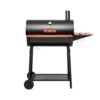Royal Gourmet CC1830V Barrel Charcoal Grill with Wood-Painted Side and Front Table, for Picnic, Camping, Patio Backyard Cooking in Black