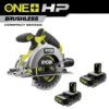 RYOBI PSBCS01B-PBP2003 ONE+ HP 18V Brushless Cordless Compact 6-1/2 in. Circular Saw with (2) 2.0 Ah HIGH PERFORMANCE Batteries