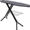 Household Essentials Black Deluxe Steel Top Board with Iron Rest and Clothes Rack Grey