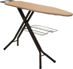 Household Essentials Bronze Deluxe Ironing Board with Iron Rest and Clothes Rack