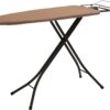 Household Essentials Steel Top Wide Board Rest| Tan Cover and Bronze Finish | 18" x 49" Iron Surface, Brown and Black