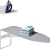 Ivation Wall-Mounted Ironing Board With Storage Shelf, Foldable 36.2” x 12.2”, Fold Down Ironing Station for Home, Apartment &, Easy-Release Lever, Removable Cotton Cover & Dorms, Hardware Included
