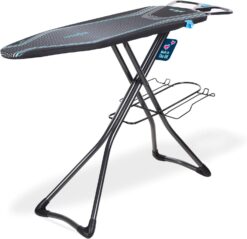 Minky Homecare Ergo Plus Prozone Ironing Board Made in UK Freestanding Full Size Iron Table with Heat Reflective Cover, Thick Felt Underlay and Large 48