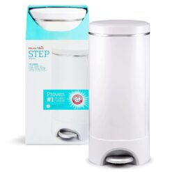 Munchkin® Step Diaper Pail Powered by Arm & Hammer, #1 in Odor Control, Award-Winning, Includes 1 Refill Ring and 1 Snap, Seal & toss Bag