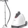 Pure Enrichment® PureSteam™ XL Standing Steamer with Garment Hanger - Heats in 45 Seconds with 0.5-Gallon Water Tank for 1 Hour Continuous Steaming - Includes Fabric Brush and Easy-roll Wheels