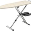 Rowenta Pro Compact Ironing Board with Hanger Rack 18 x 54 Inches Space Saving, Folding, 4 Legs IB9100,Beige