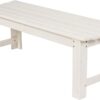 Shine Company 4204EW 4 Ft. Backless Outdoor Garden Bench | Contoured Wood Patio Bench for Indoor/Outdoor – Eggshell White