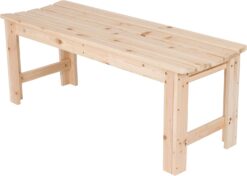 Shine Company 4204N 4 Ft. Backless Wood Outdoor Garden Bench – Natural