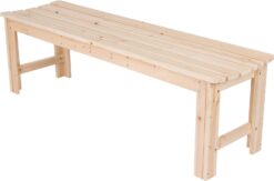 Shine Company 4205N 5 Ft. Backless Wood Outdoor Garden Bench – Natural