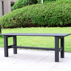 TECSPACE Aluminum Indoor/Outdoor Patio Bench Black,47.2 x 14.2X 15.7 inches,Light Weight High Load-Bearing,Outdoor Bench for Park Garden,Patio and Lounge