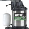 Wayne 58321-WYN3 CDU980E 3/4 HP Submersible Cast Iron and Stainless Steel Sump Pump with Integrated Vertical Float Switch, Large, Silver
