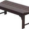 WestinTrends Malibu 48" Outdoor Bench, All Weather Resistant Poly Lumber Backless Patio Garden Bench, Adirondack Curved Bench Seat for Comfort, Dark Brown