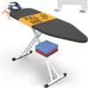 Xabitat Full Size Ironing Board 57" X 15" W/Wall Mount Hanger | Full Metal Construction| Built in Iron Caddy | Heat & Scorch Resistant Fabric | Cord Holder | Anti-Skid Feet | Heavy Duty| Easy to Fold