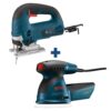 Bosch JS365+ROS20VSK 6.5 Amp Corded Variable Speed Jig Saw Kit with Bonus 2.5 Amp Corded Random Orbital Sander/Polisher Kit and Case