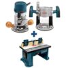 Bosch 1617EVSPKRA1181 12 Amp 2-1/4 HP Variable Speed Plunge and Fixed Base Corded Router Kit with Bonus 15 Amp Corded Benchtop Router Table