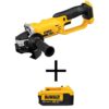 DEWALT DCG412BWDCB204 20V MAX Cordless 4.5 in. - 5 in. Grinder and (1) 20V MAX XR Premium Lithium-Ion 4.0Ah Battery