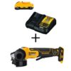 DEWALT DCG413BW230C 20V MAX XR Cordless Brushless 4-1/2 in. Paddle Switch Small Angle Grinder with 20V 3.0Ah Battery and Charger