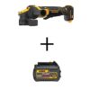 DEWALT DCG416BW606 20V MAX Cordless Brushless 4.5 - 5 in. Paddle Switch Angle Grinder with FLEXVOLT Advantage and (1) 6.0Ah Battery