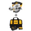 DEWALT DCS391BW205CK 20V MAX Cordless 6.5 in. Circular Saw, (1) 20V Lithium-Ion 5.0Ah Battery, Charger, and Kit Bag