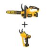 DEWALT DCCS620P1WR320B 20V MAX 12 in. Brushless Battery Powered Chainsaw Kit & Pruner with (1) 5.0 Ah Battery & Charger