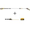 DEWALT DCPS620BW820204 20V MAX 8 in. Cordless Battery Powered Pole Saw with Pole Hedge Trimmer Head & (1) 4.0 Ah Battery