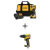 DEWALT DCF850P1WCD799B ATOMIC 20V MAX Lithium-Ion Cordless 1/4 in. Brushless Impact Driver Kit and 1/2 in. Hammer Drill with 5Ah Battery
