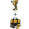 DEWALT DCF887BWCB246CK 20-Volt Maximum XR Cordless Brushless 3-Speed 1/4 in. Impact Driver with 6.0 Ah and 4.0 Ah Batteries, Charger and Bag