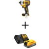 DEWALT DCF887BWCBP034C 20-Volt Maximum XR Cordless Brushless 3-Speed 1/4 in. Impact Driver with 1.7 Ah POWERSTACK Battery and Charger