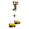 DEWALT DCF921BWCB205-2 ATOMIC 20V MAX Lithium-Ion Cordless Brushless 1/2 in. Variable Speed Impact Wrench with (2) 20V XR Premium 5Ah Batteries