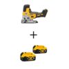 DEWALT DCS335BWCB205-2 20V MAX XR Lithium-Ion Cordless Barrel Grip Jigsaw with (2) 20V MAX XR Premium Lithium-Ion 5.0Ah Battery Packs