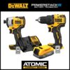 DEWALT DCD708BW809034C ATOMIC 20V Brushless Cordless 1/2 in. Drill/Driver, 20V 1/4 in. Impact Driver, and 20V POWERSTACK Battery Starter Kit
