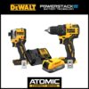 DEWALT DCD708BW850034C ATOMIC 20V Brushless Cordless Compact 1/2 in. Drill/Driver, 20V Impact Driver, and 20V POWERSTACK Battery Starter Kit